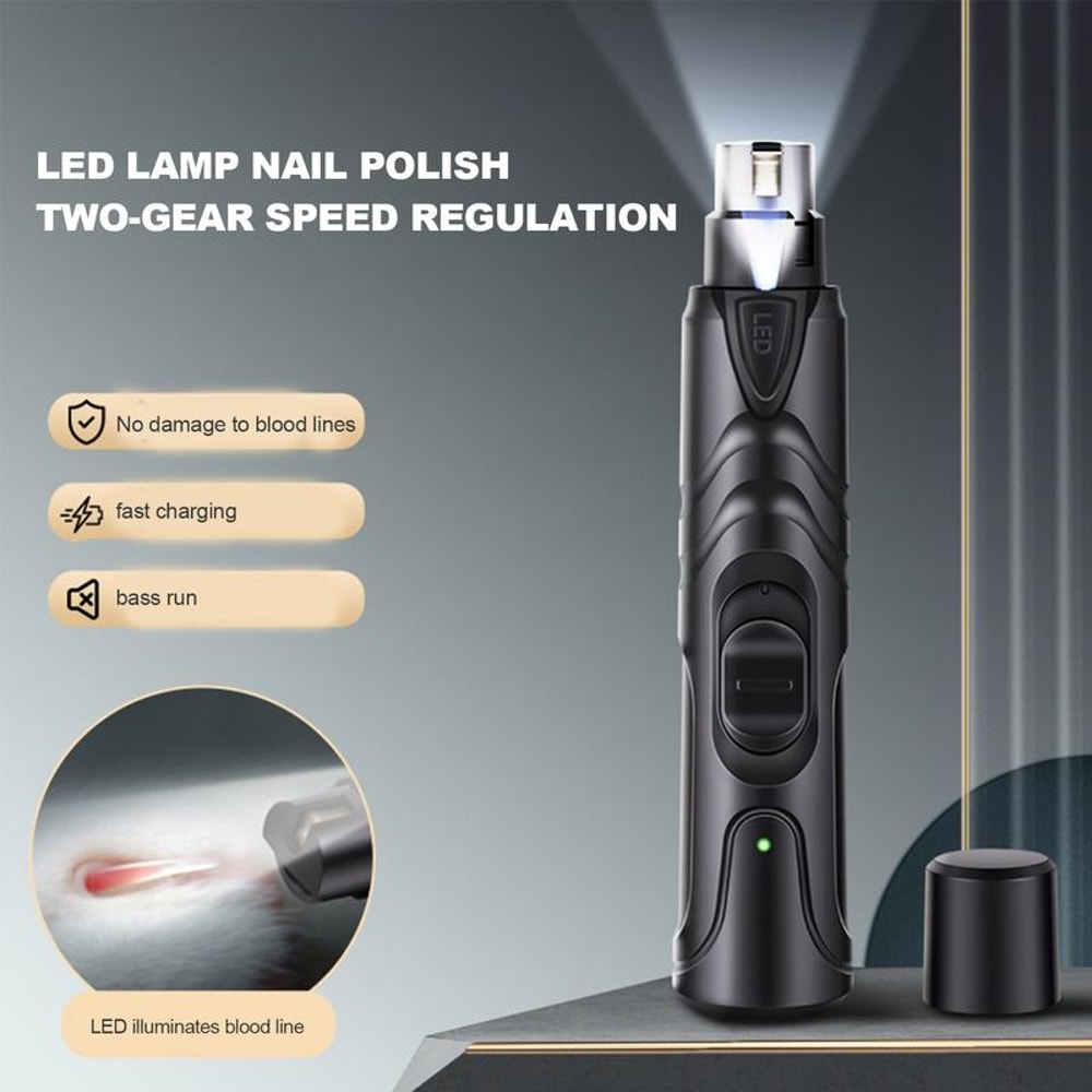 PawGlow Quiet LED Dog Nail Grinder for Safe & Stress Free Pet Grooming