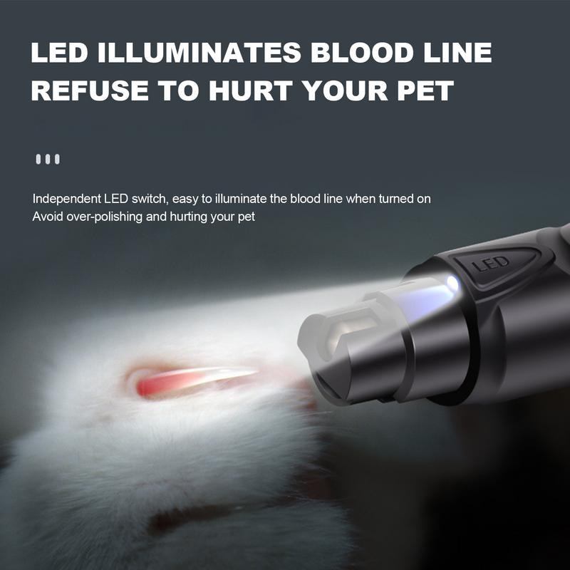 PawGlow Quiet LED Dog Nail Grinder for Safe & Stress Free Pet Grooming