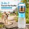 Portable Pet Travel Water Bottle & Food Dispenser 3 n 1 Leakproof Bowl