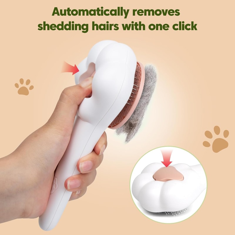PurrEase Self Cleaning Cat Brush & Safety Nail Clipper Grooming Kit