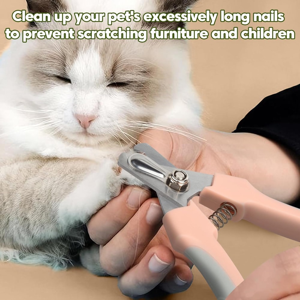 PurrEase Self Cleaning Cat Brush & Safety Nail Clipper Grooming Kit