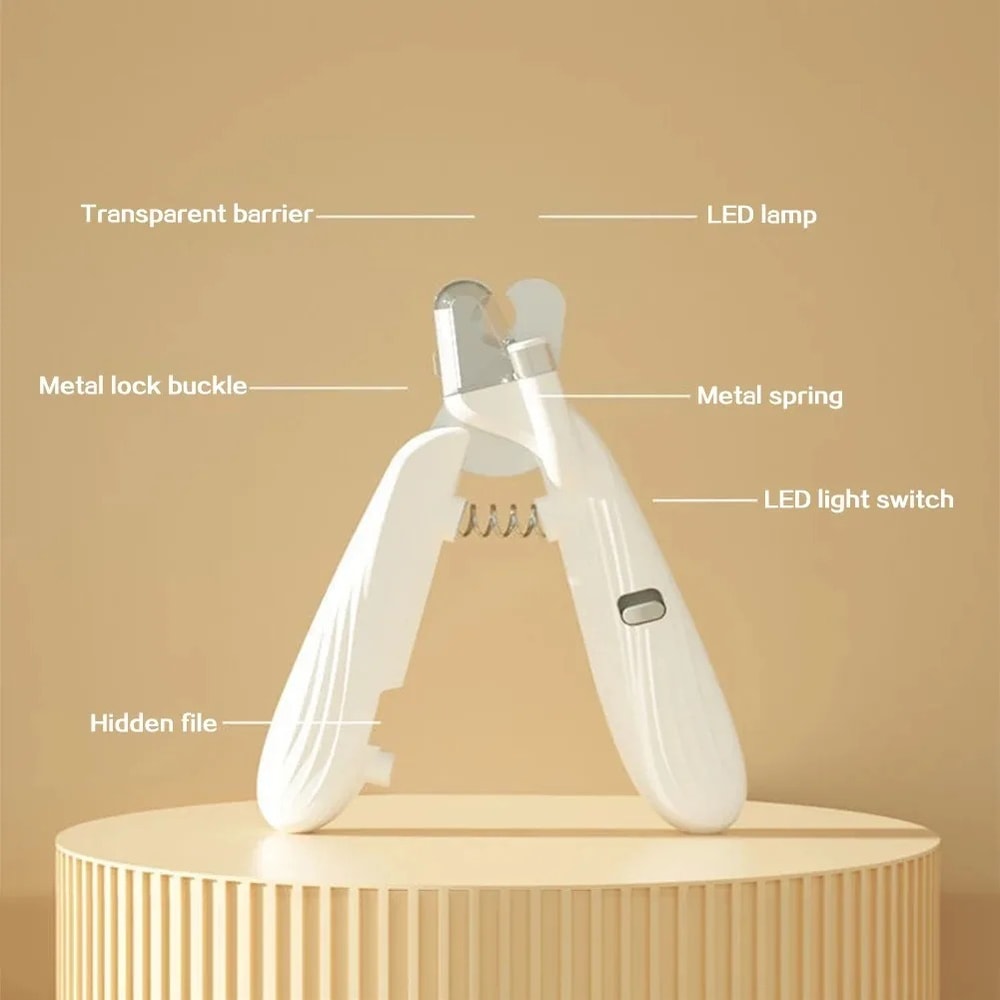 LED Pet Nail Clippers For Dogs Cats With Splash Guard 5