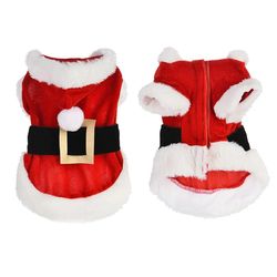 Winter Pet Costume: Santa Coat for Small Dogs & Cats