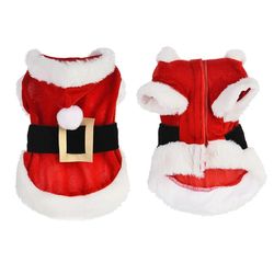 winter pet costume: santa coat for small dogs & cats