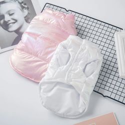 waterproof glossy puppy jacket: winter warm dog coat for chihuahua & french bulldog