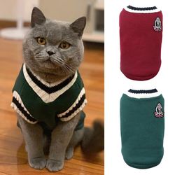 Pet Solid Costume: Autumn/Winter Cat Clothes & Christmas Sweater