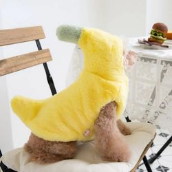 winter banana transformation: funny pet halloween dress | warm cat/dog clothing