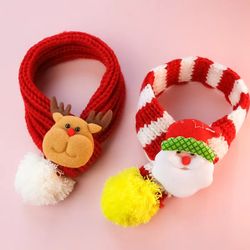 Cute Knitted Scarf for Pets: Warm Puppy & Maltese Christmas Scarf - Small Dog