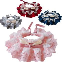 bowtie lace collar adjustable pet bibs - puppy neckwear & accessories