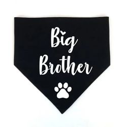 Dog Bandana for Big Brother & Big Sister Reveal - Black & White