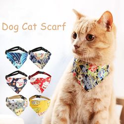 Adjustable Cat Bandana Collar: Bow Tie & Scarf for Kitten, Puppy, and Cats