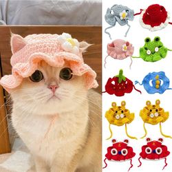 Cute Cat Hat: Funny Pet Party Cosplay Headwear - Handmade Knitted Puppy Caps
