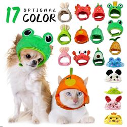 cute pet hat: cat, crab, rabbit, panda costume for halloween & christmas cosplay