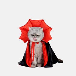 Cute Halloween Pet Costumes: Vampire Cloak for Small Dogs & Cats
