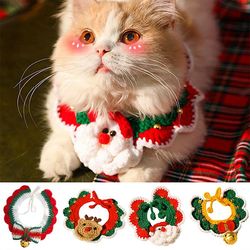 Christmas Pet Hand-Woven Wool Collar: Cute Neckwear for Cat & Dog