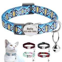 Adjustable Personalized Cat Collar with Free Engraved ID - Bell & Anti-lost