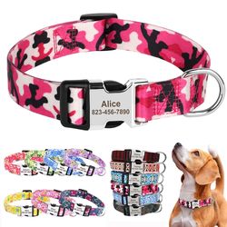 Adjustable Nylon Pet Collar | Personalized Engraving | Anti-lost Dog Necklace