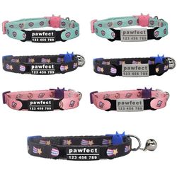 Custom Personalized ID Cat Collar | Free Engraving | Safety Breakaway Adjustable for Dogs & Cats