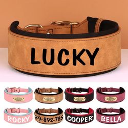 personalized pu leather dog collar | soft tag collar for small, medium, large dogs