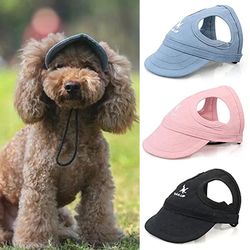 Adjustable Puppy Baseball Hat: Pet Dog Cap with Ear Holes - Outdoor Sport Sunhat for Dogs