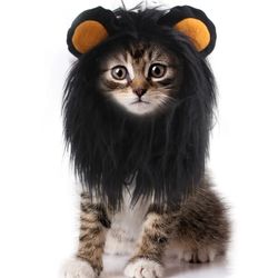 Cute Lion Mane Wig Hat for Small Cats & Dogs: Party Cosplay Headwear