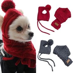 Winter Warm Stripes Knitted Hat & Scarf for Dogs - Santa Costume