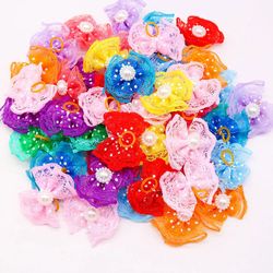 lace pet hair bows: cute accessories for small dogs & cats