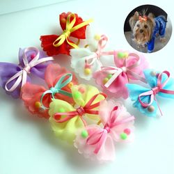 Pet Hair Bows: Adorable Chiffon Dog Accessories for Grooming & Gifts