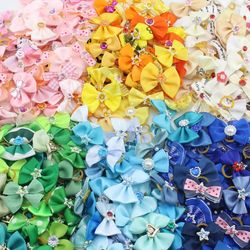 Pet Hair Bows: Dog Accessories, 10/50 Pcs, Cute & Small, Rubber Bands