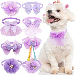Colorful Lace Pet BowTies - Adjustable Collar for Small Dogs