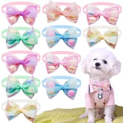 Lace Bow Ties: Small Dog/Cat Collar, Cute Pompom Bowties, Adjustable Grooming Accessory