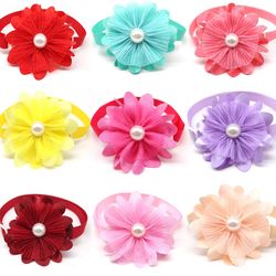 Dog Bowtie Spring Pearl Collar for Small Dogs/Cats
