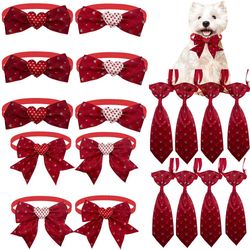 Valentine's Day Red Dog Bow Tie: 10pcs Love Style Pet Supplies