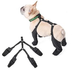 adjustable waterproof dog shoes for outdoor walks | breathable pet boots for french bulldogs & more