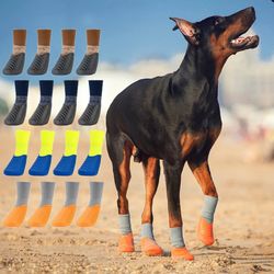 Dog Paw Protecto Boots - Waterproof Snow Shoes for Winter, Antislip Sock Shoes for Pet Hiking & Running