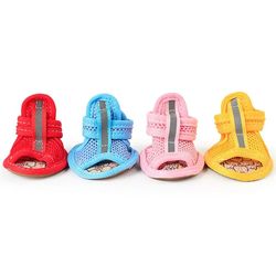 Small Dog Summer Shoes: Non-slip Breathable Sandals & Socks, Blue