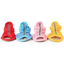 small dog summer shoes: non-slip breathable sandals & socks, blue