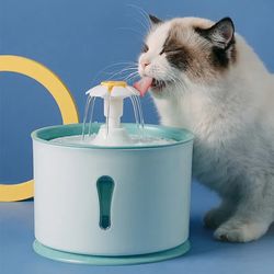 Pet Cat Water Fountain with Activated Carbon Filters and LED Automatic Feeder