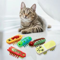 Pet Interactive Mini Electric Bug Cat Toy - Escape Obstacle, Automatic Flip, Battery Operated Vibration