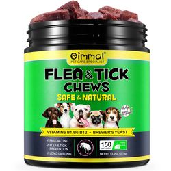 Natural Chewable Flea & Tick Prevention for Dogs: Control Supplement for All Breeds