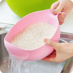 Kitchen Rice Washing Strainer: Colander Basket for Fruits & Vegetables