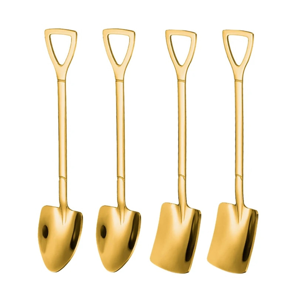 m2ma4pcsSetStainlessSteelShovelPointSpoonsCoffeeTeaSpoonIceCreamDessertTipScoopsCutle