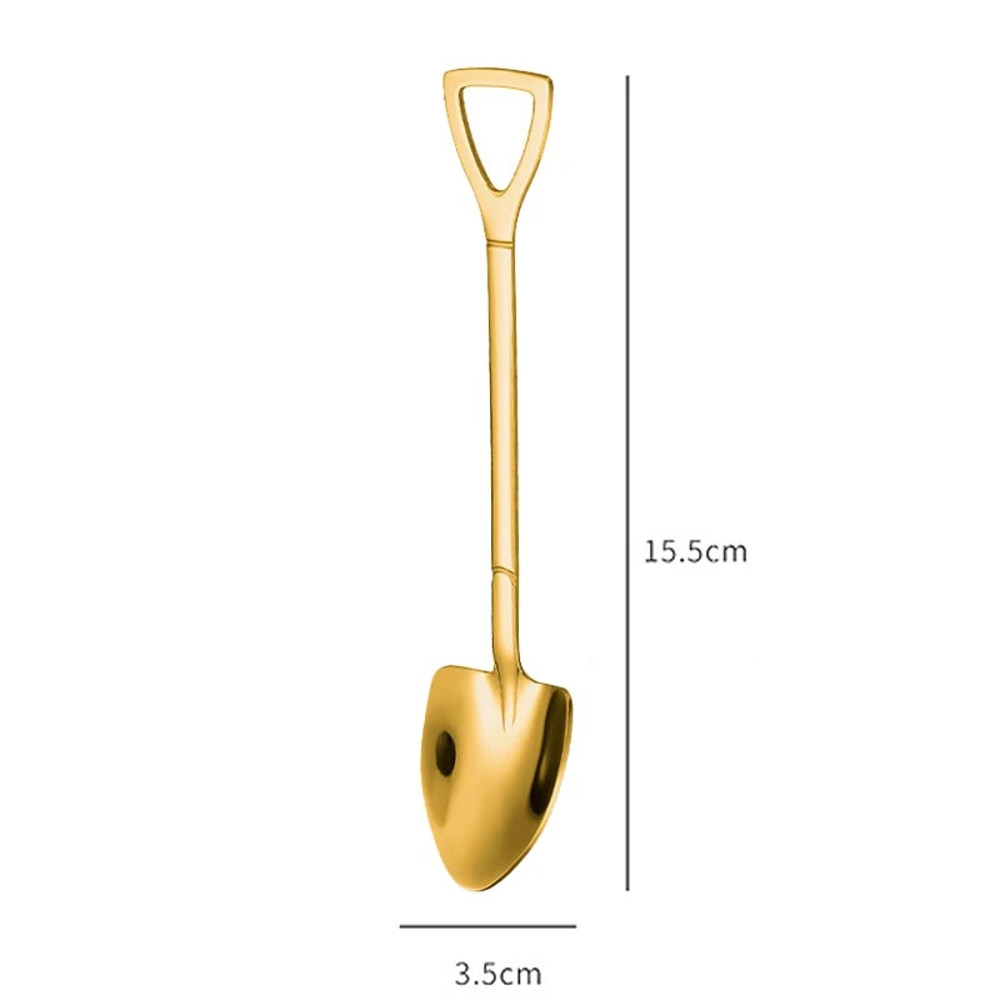 u8rJ4pcsSetStainlessSteelShovelPointSpoonsCoffeeTeaSpoonIceCreamDessertTipScoopsCutle