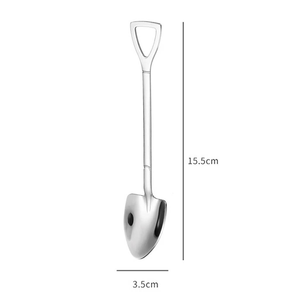 LEC84pcsSetStainlessSteelShovelPointSpoonsCoffeeTeaSpoonIceCreamDessertTipScoopsCutle
