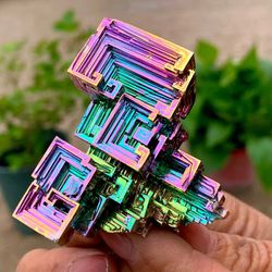 bismuth tower crystal: healing stones for home decor & meditation