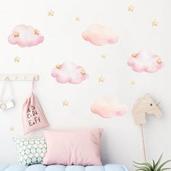 Cartoon Cloud Kids Room Wall Sticker: Baby Nursery Decor DIY