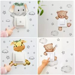 Cute Animal Switch Sticker: Kid's Bedroom Decoration