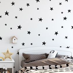 Starry Cartoon Wall Stickers: Kids Room Decor with Little Stars Vinyl Decals