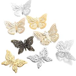 Metal Butterfly Filigree Charm Pendants for DIY Jewelry Making