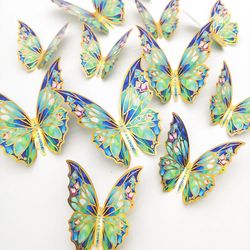 Golden Edged Butterfly Wall Sticker: 3D Butterflies Room Decor